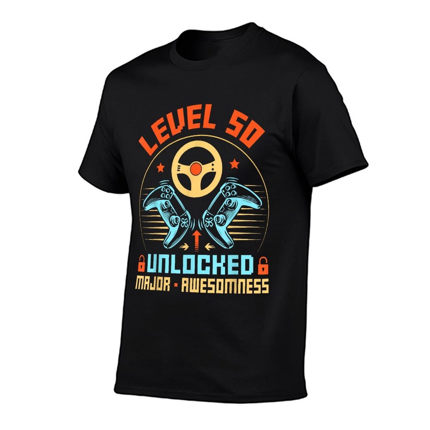 Level 50 Unlocked Video Gamer 50th Birthday Gifts Tagless Design T-Shirt