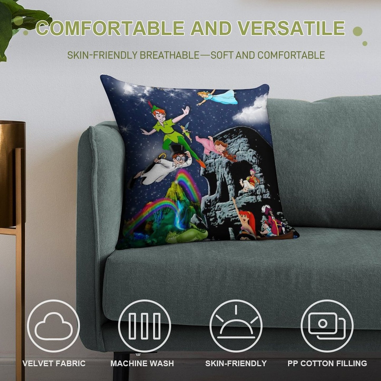 Peter Pan Soft High-Density Material Throw Pillow