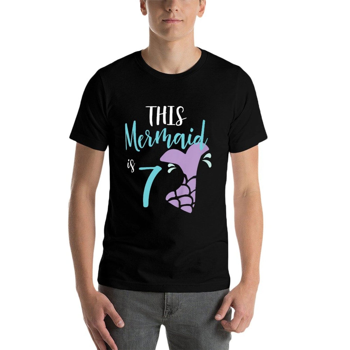 Kids Birthday Girl Mermaid, Seven Year Old Birthday Gift Comfortable T-Shirt