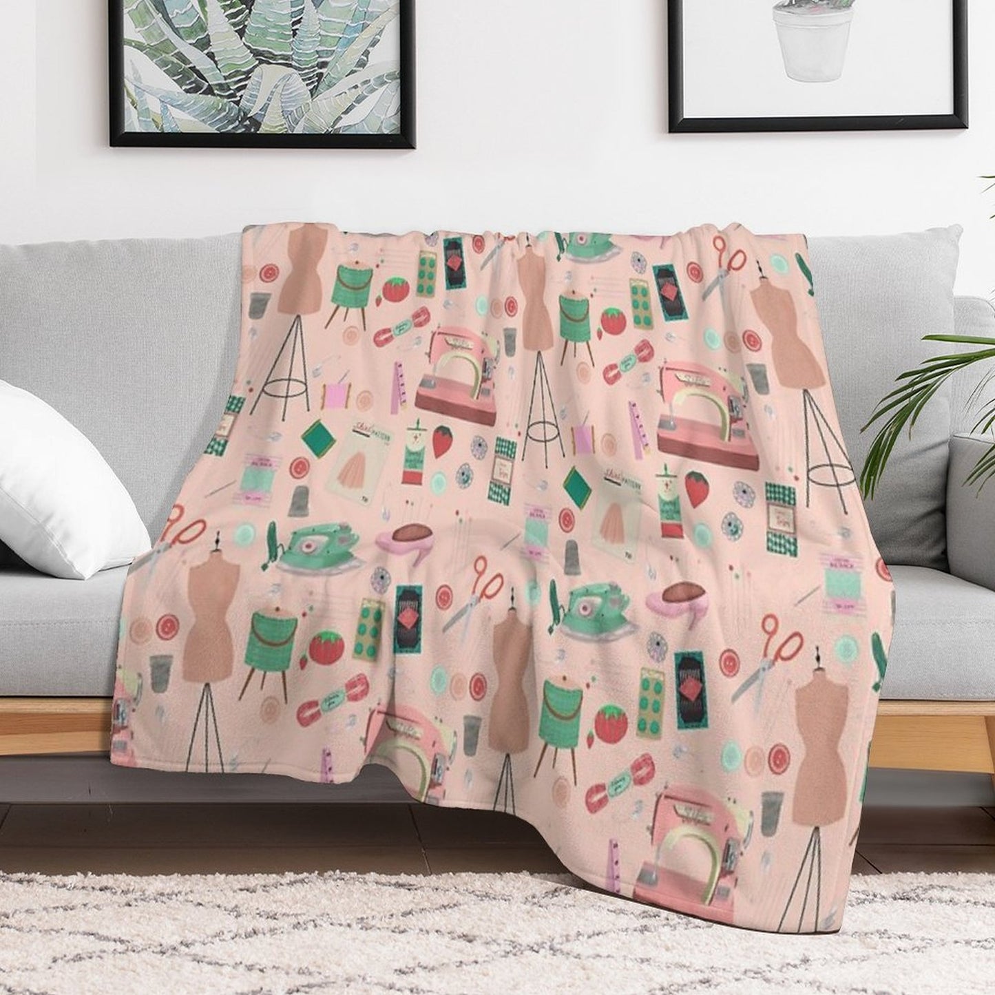 Sewing Tools And Notions Gift-ready Throw Blanket