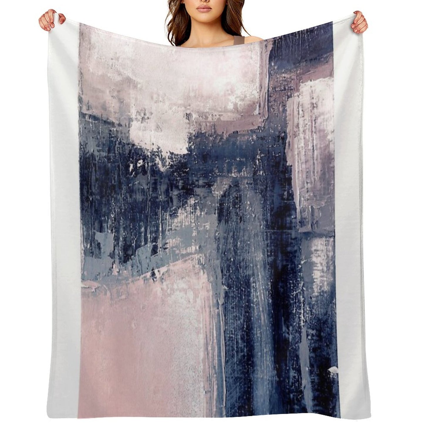 Pink And Navy 1 Durable Throw Blanket