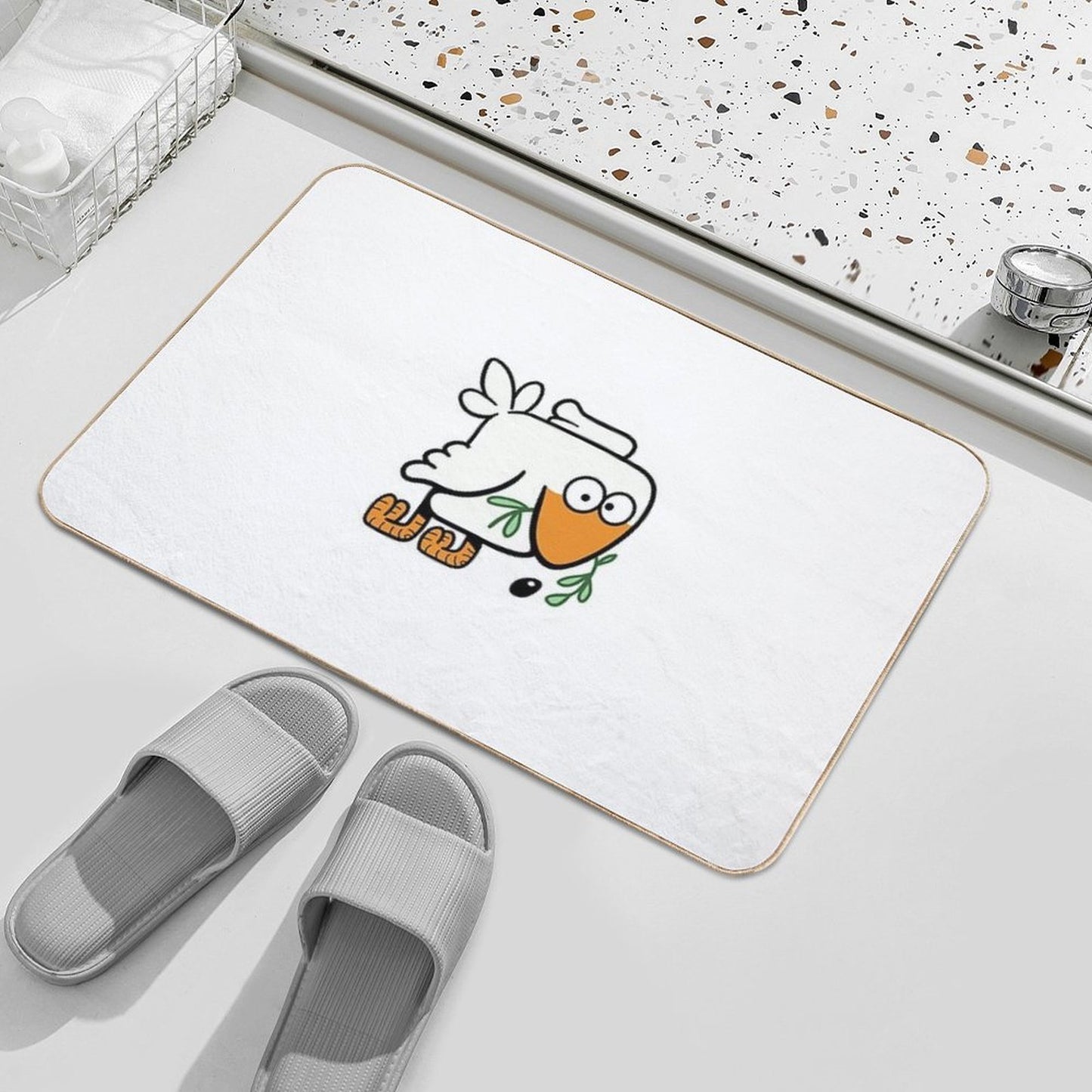 Dove with Olive Branch of Peace Rapid-Drying Bath Mat