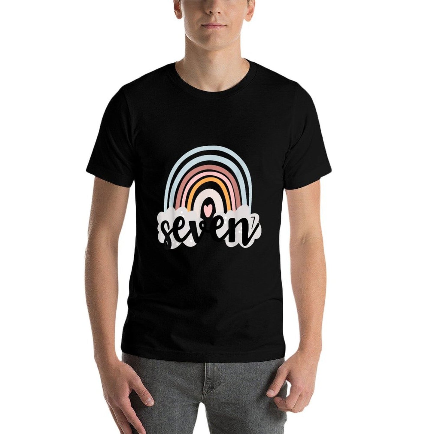 Seven Year Birthday Rainbow Party Boho Family 7 Year Old Odor-resistant T-Shirt
