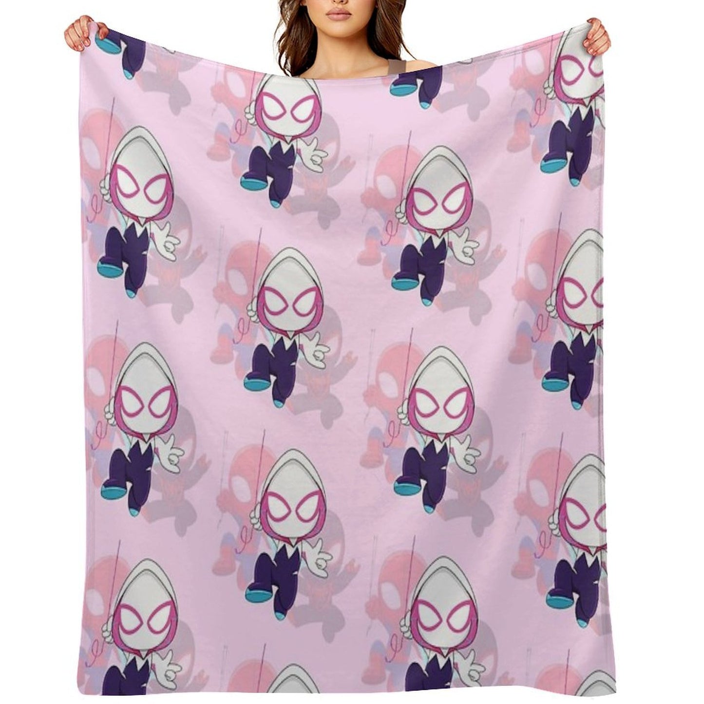 Cartoon Spider Ghost, Cute Baby Spidey Girl, Grl Pwr, Cartoon Ghost Premium Throw Blanket