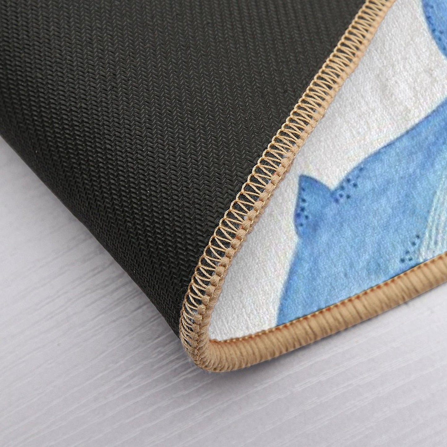 Blue Whales Pattern Dirt-Trapping Bath Mat