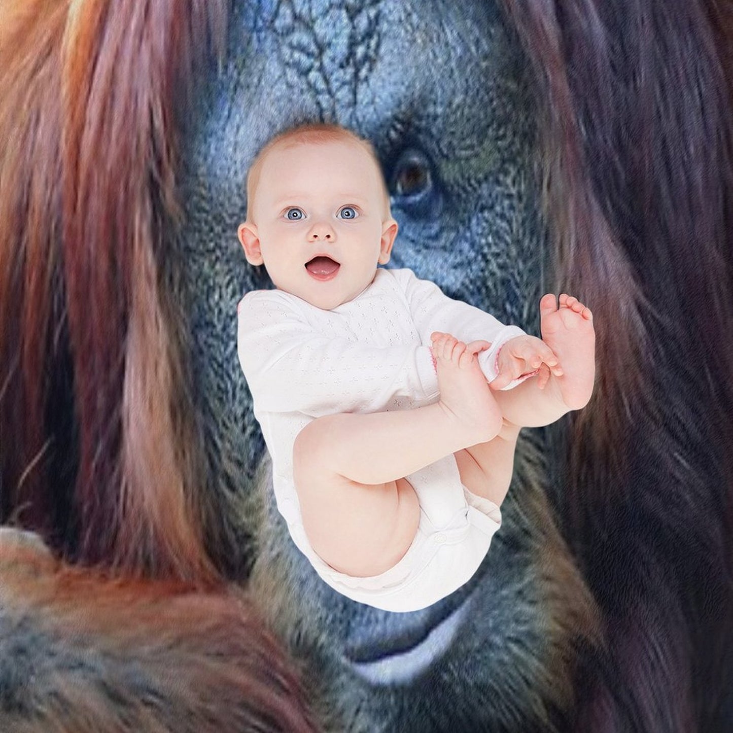 Orangutan Wrinkle-free Throw Blanket