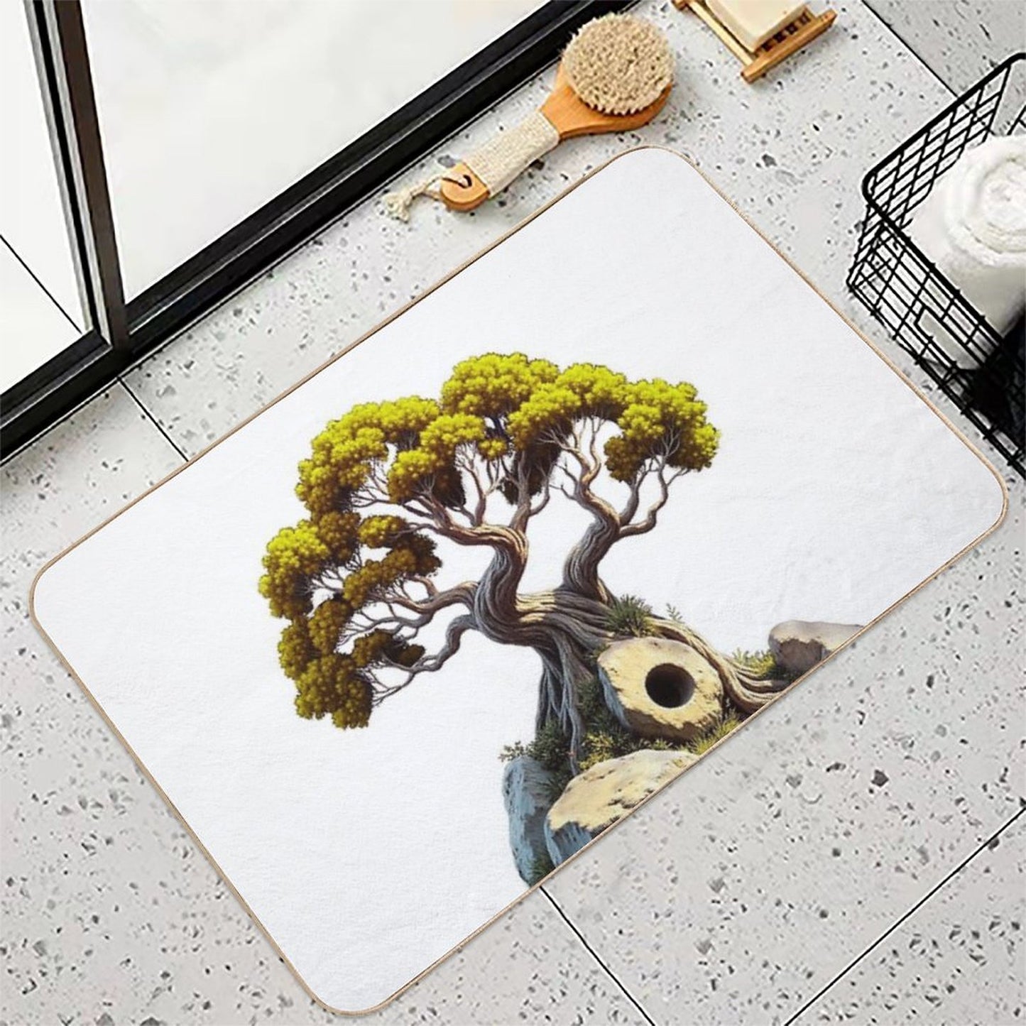 Bonsai Yellow Non-Slip Bath Mat