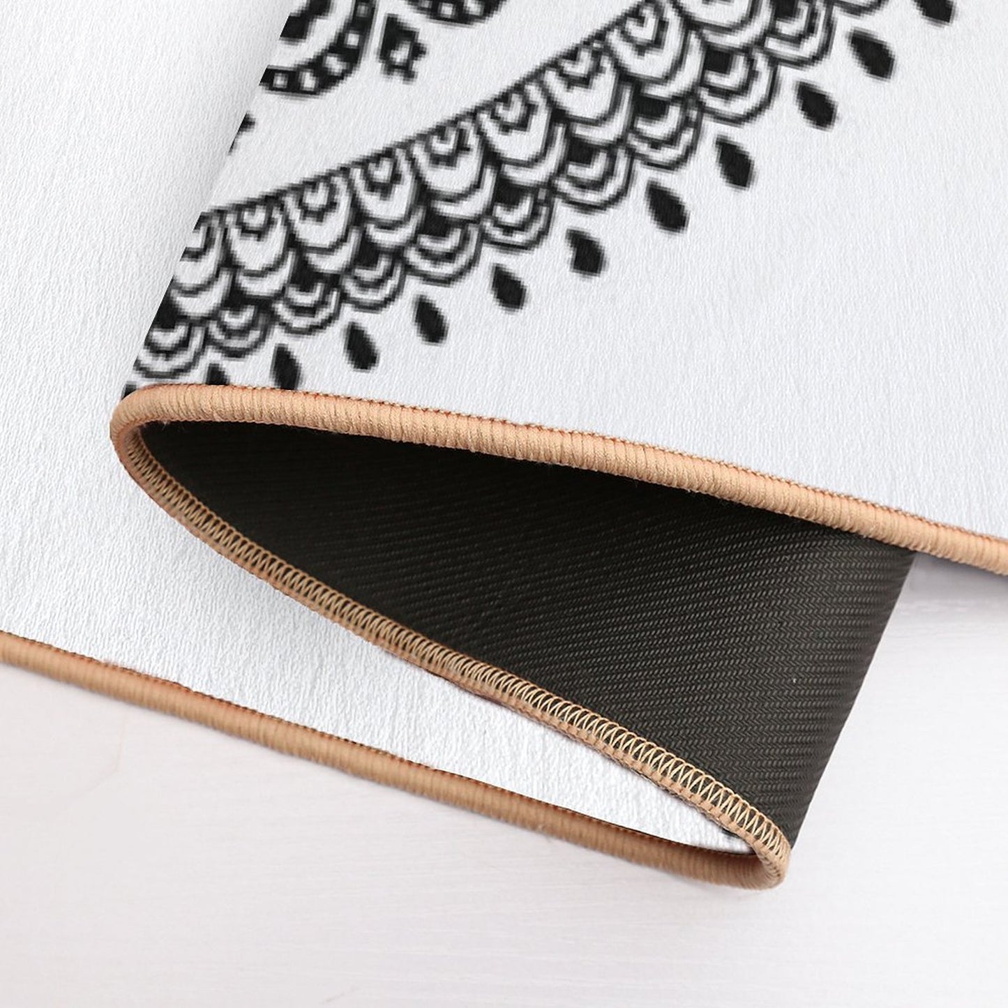 Mandala Black And White by Hayley Lauren Design Stain-Proof Bath Mat