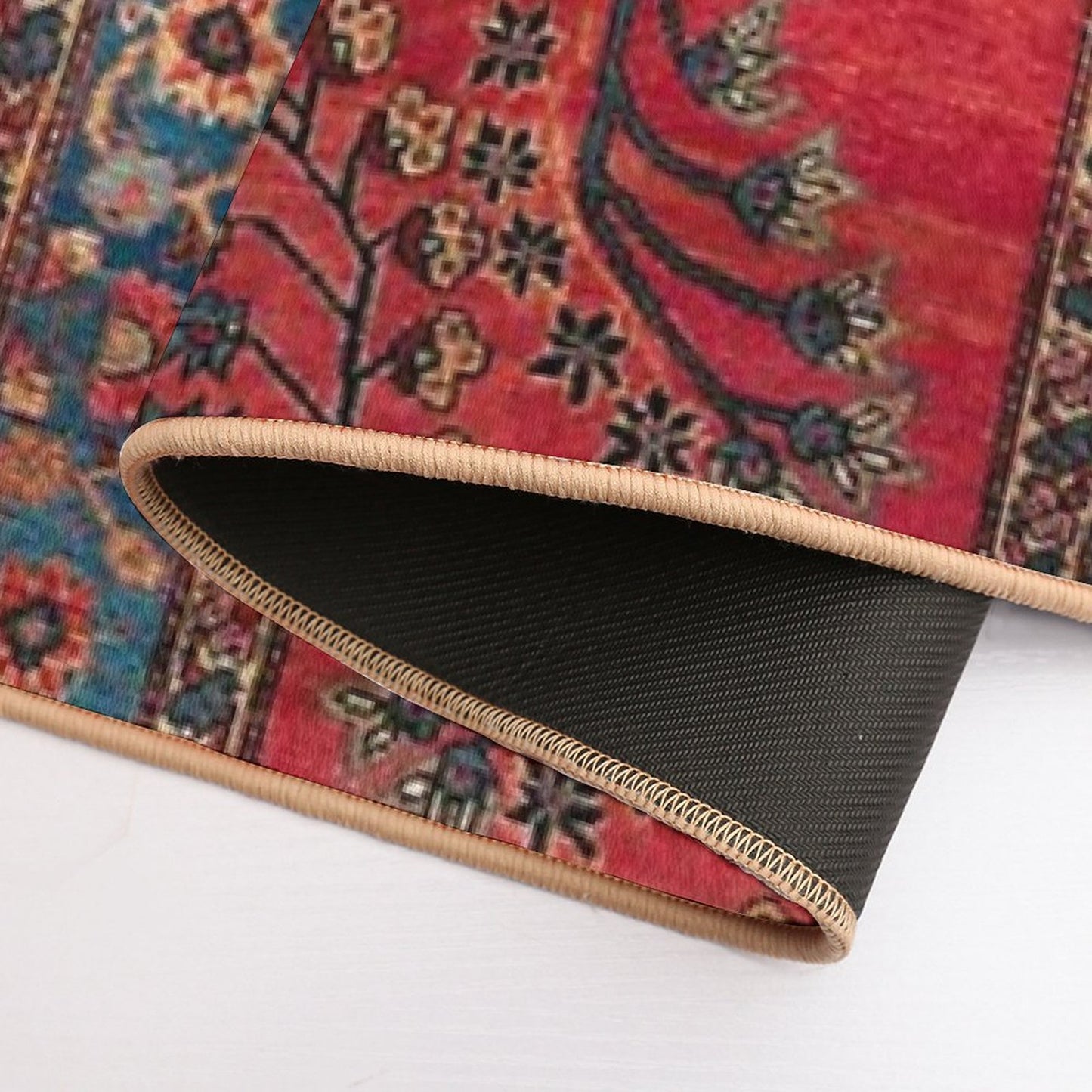 Red Persian Carpet - Persian Vintage Antique Carpet Nature Fine Art Easy Maintenance Bath Mat