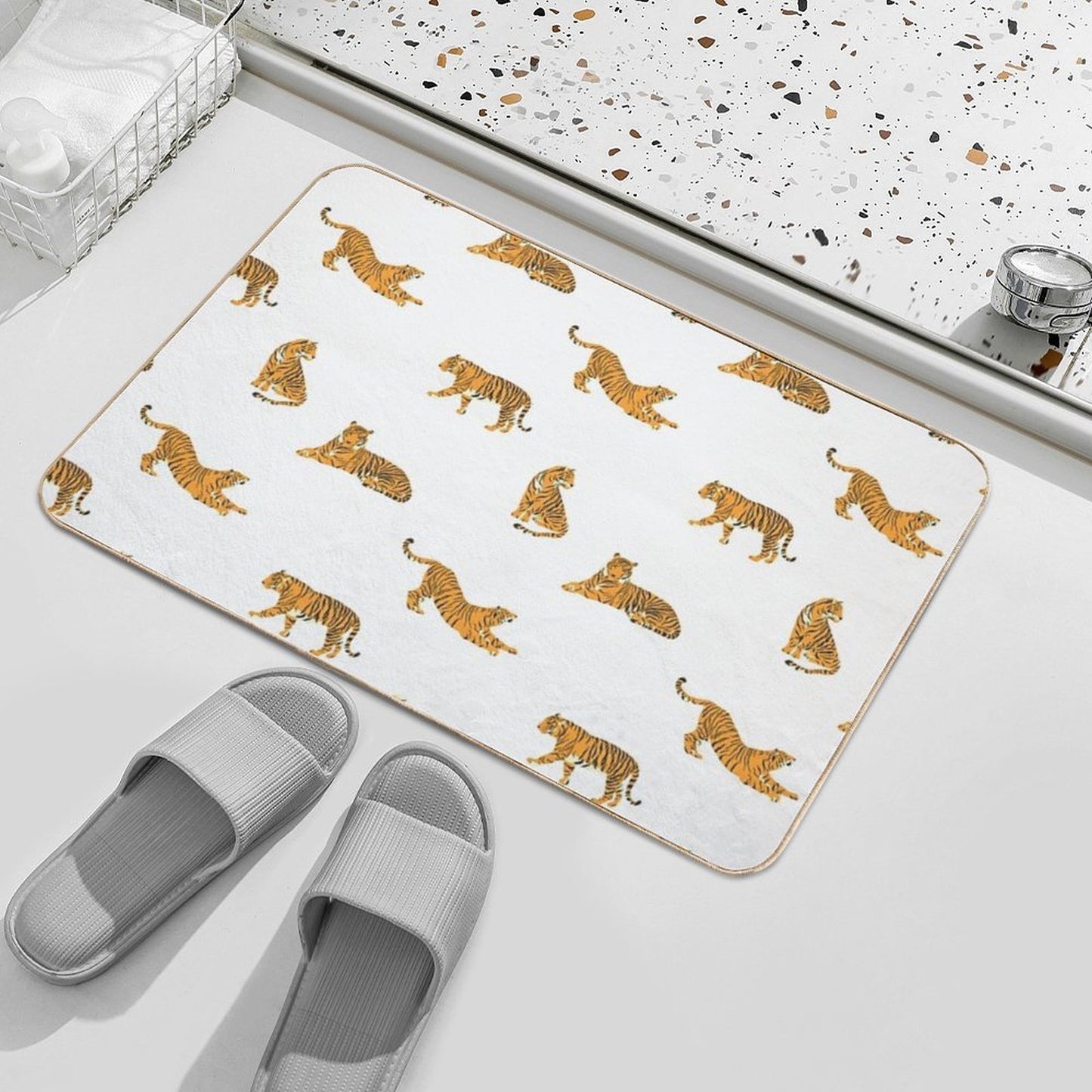 Tiger Pattern Rapid-Drying Bath Mat