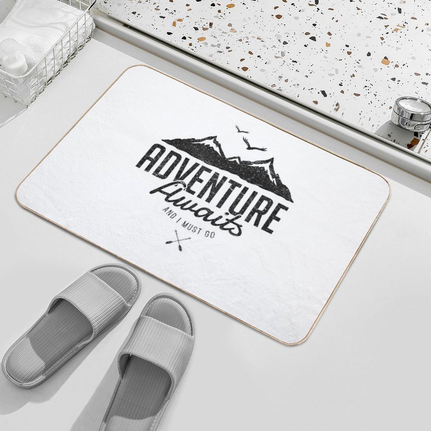 ADVENTURE AWAITS Absorbent Bath Mat