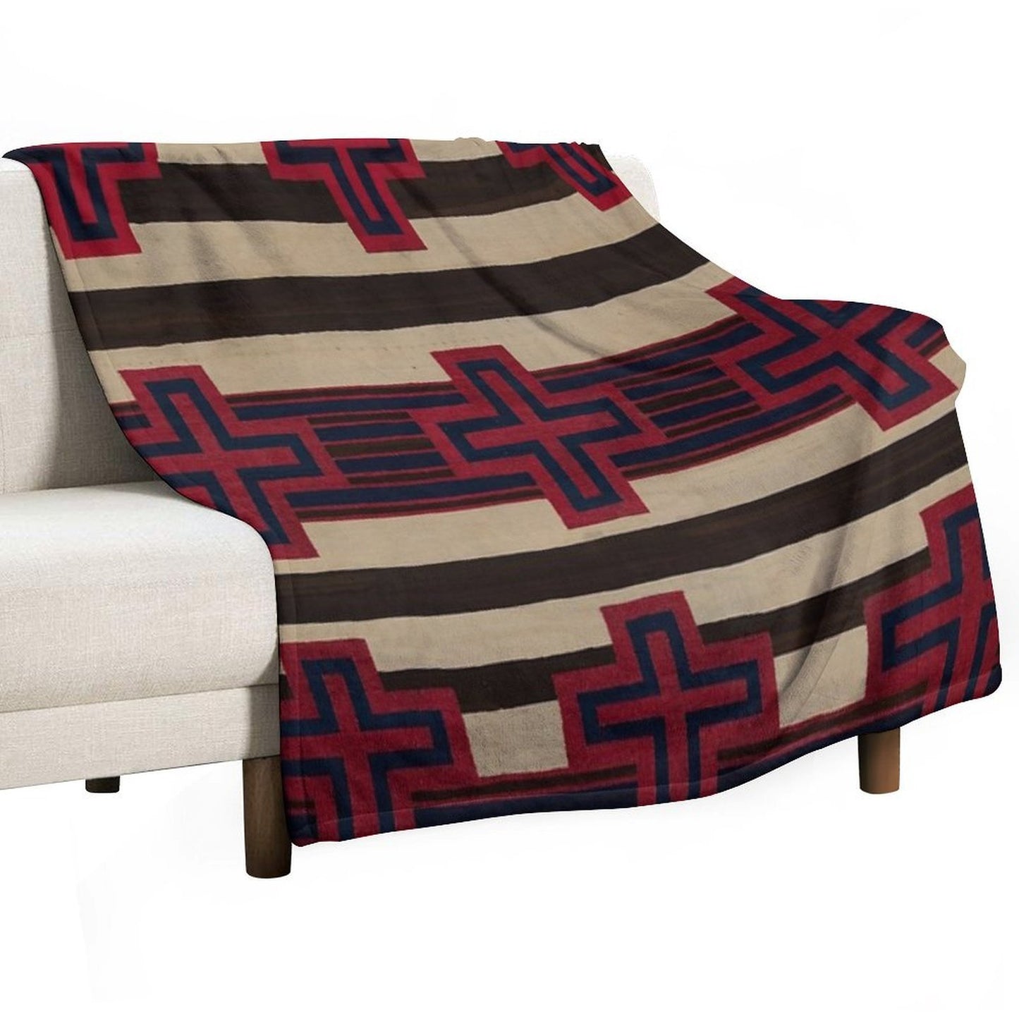 Indigenous Designs VI Chief's Blanket Navajo Weavings Travel-friendly Throw Blanket