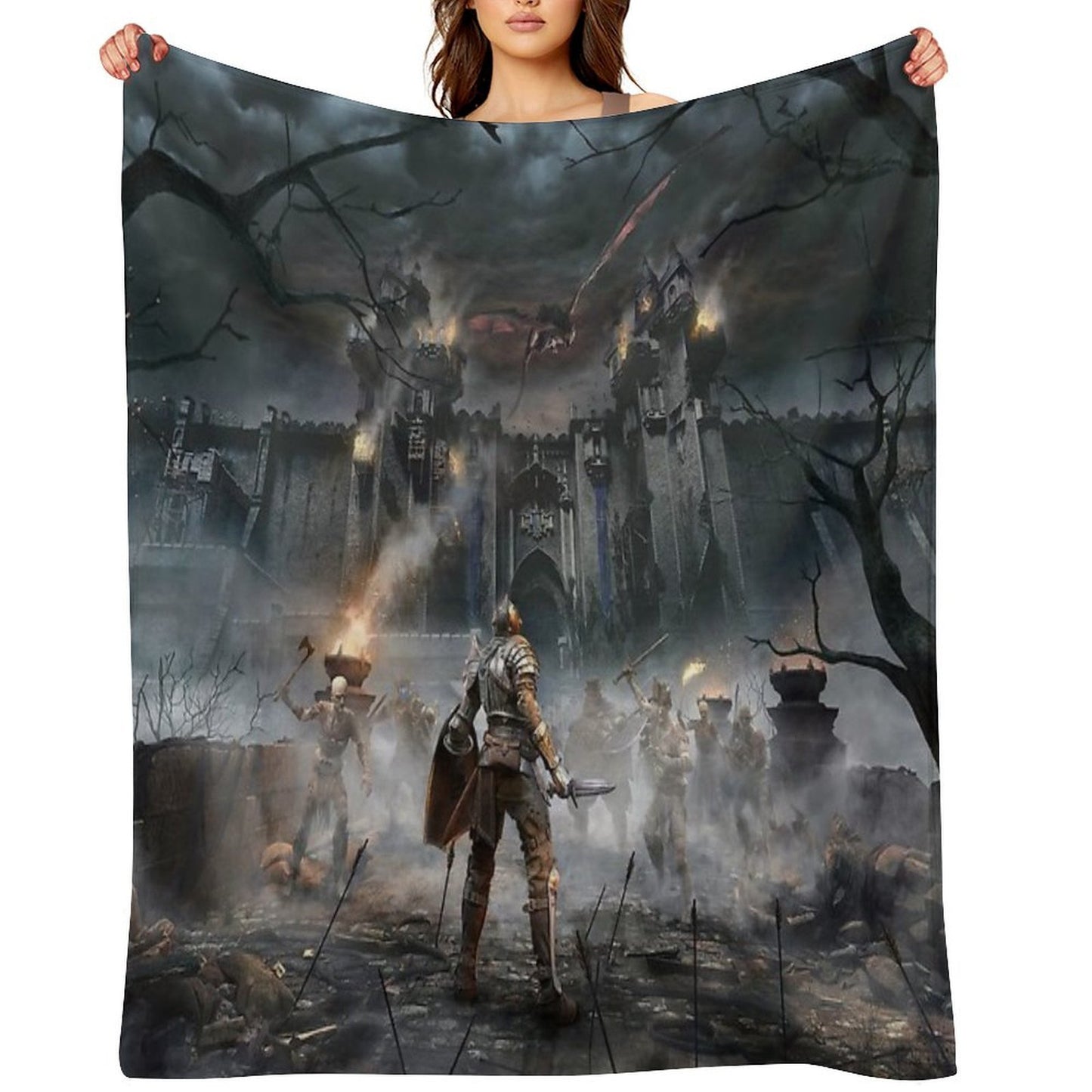 Demons Souls Art Anti-pilling Throw Blanket