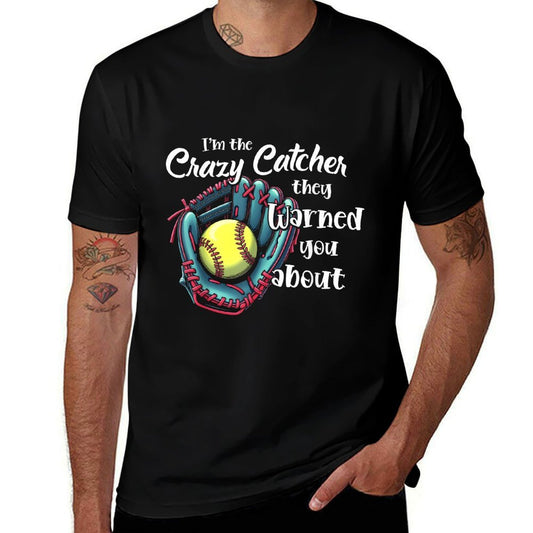 Softball Catcher Girls Funny Game Day Sports Softball Glove  Durable T-Shirt