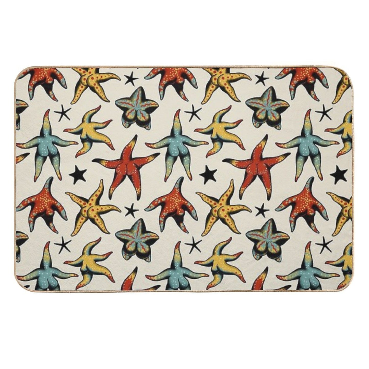 Starfish Booty Tattoo Flash Anti-Trip Bath Mat