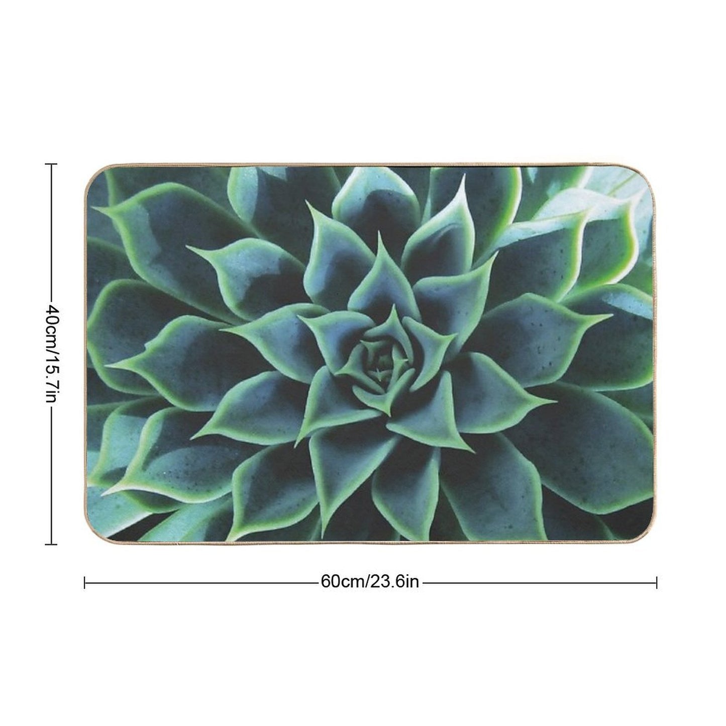 Succulent Fade-Resistant Bath Mat