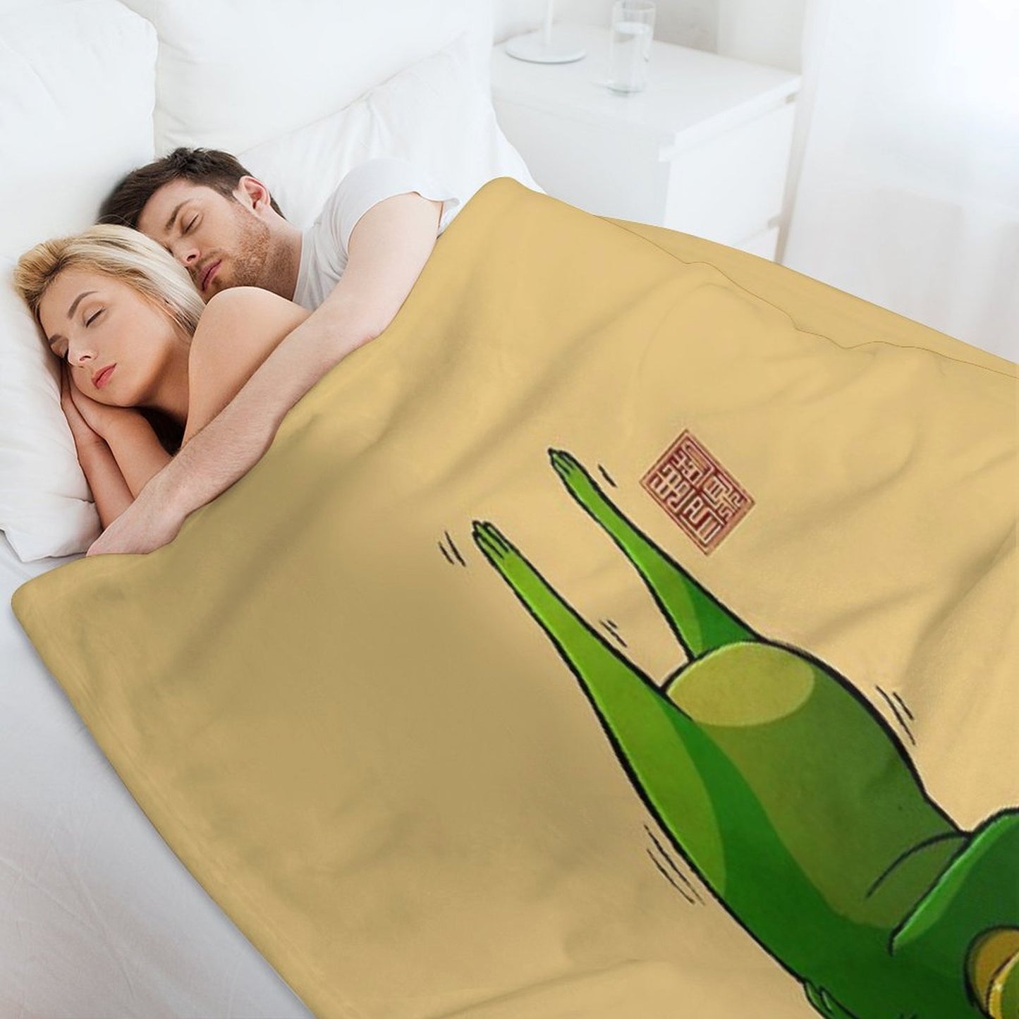 Yoga Frog Candlestick Pose Velvety-soft Throw Blanket