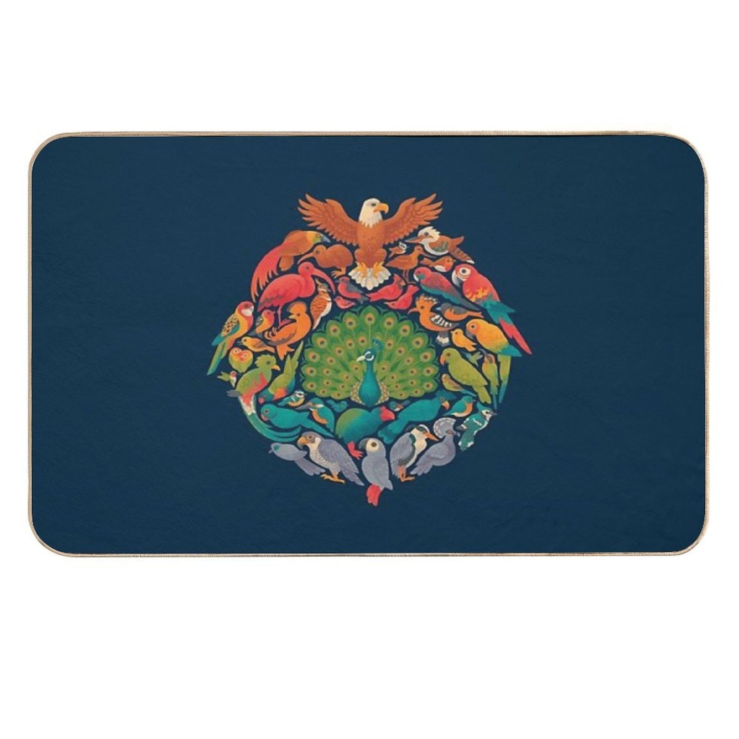 Aerial Rainbow Blue Toxin-Free Bath Mat