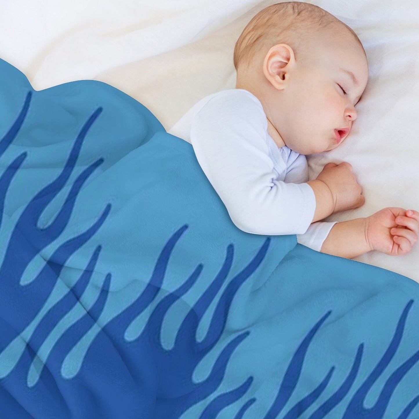 Blue Fire Flame Print Design Durable Throw Blanket