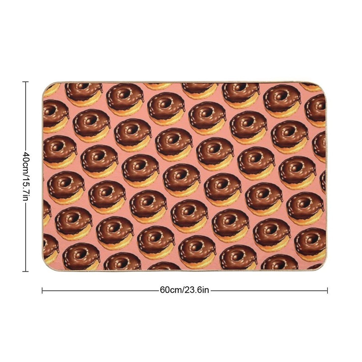 Chocolate Donut Pattern - Pink Easy To Clean Bath Mat
