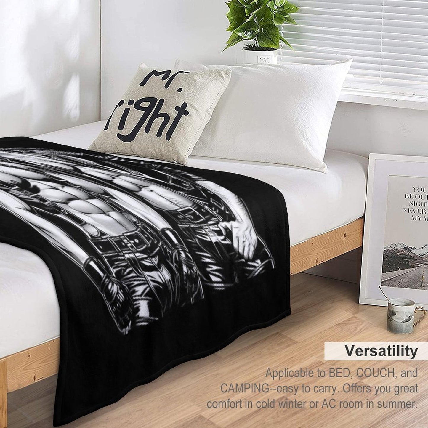 Gay Leder Chaps in Chaps Tom of Finland Tribute Leather Bikers Hangout Pride Graphic Design Velvety-soft Throw Blanket
