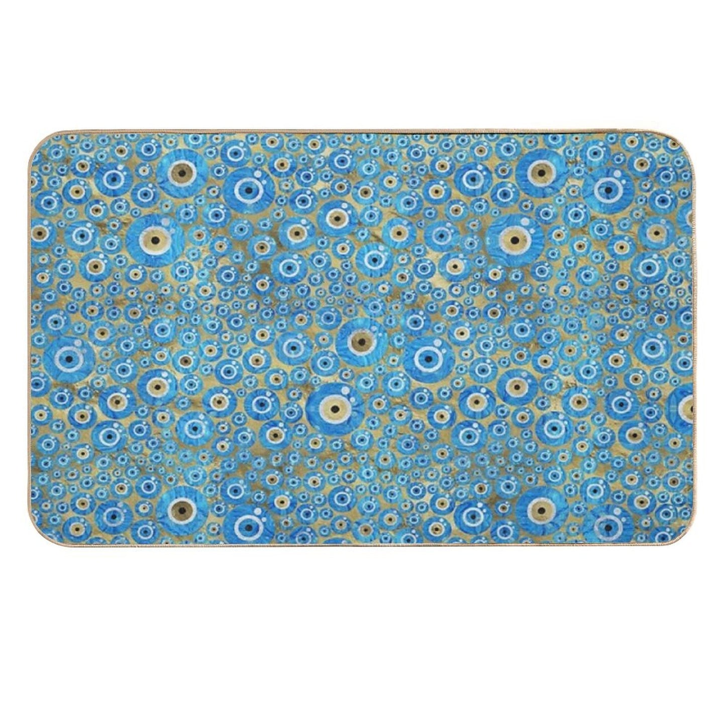 Greek Blue Glass Evil Eye Amulet Easy To Clean Bath Mat