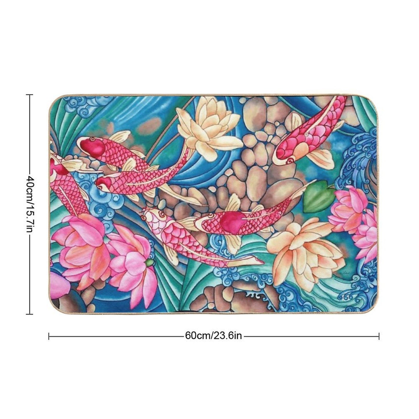Koi Pond Slip-Resistant Bath Mat