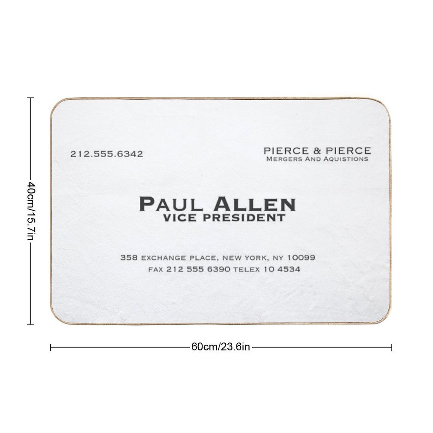 Paul Allen Business Card Durable Bath Mat