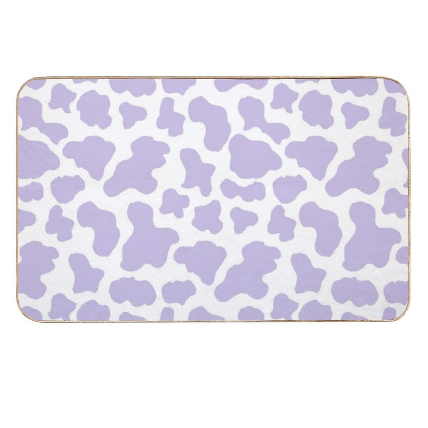 Pastel Purple Cow Print Aesthetic Pattern Easy To Clean Bath Mat
