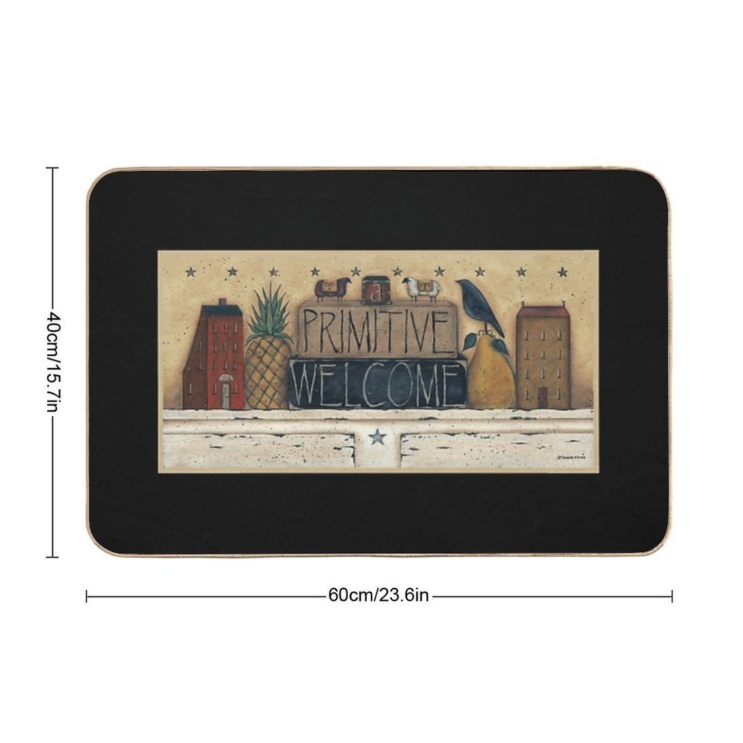 A Primitive Welcome by Donna Atkins Eco-Friendly Bath Mat