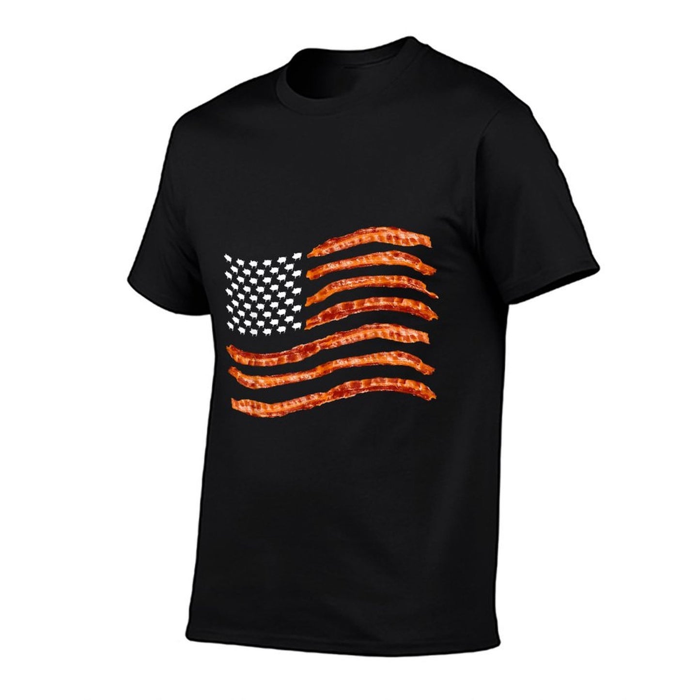 USA Bacon Cute US Dried Pigs Funny 4th Of July Gift Summer-ready Fabric T-Shirt