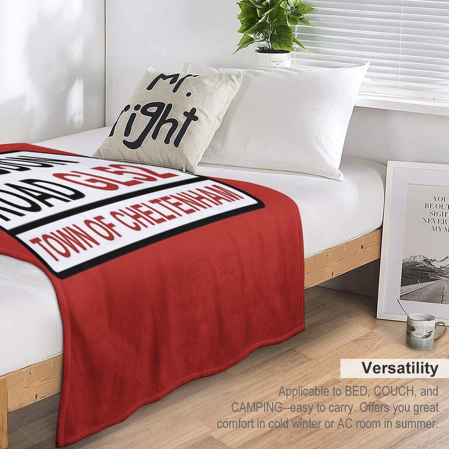 Cheltenham Town Whaddon Road Iconic Street Sign Premium Throw Blanket