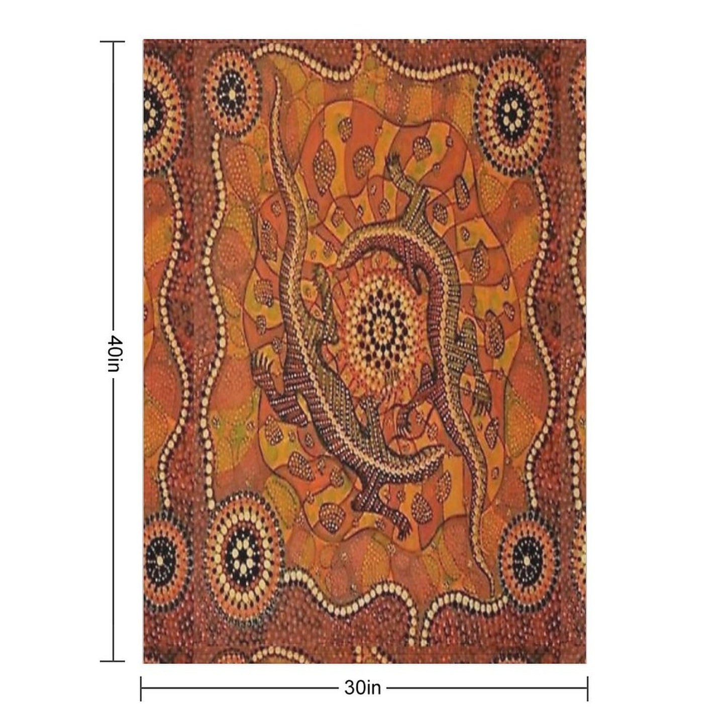 Goanna Dreaming Plush Throw Blanket