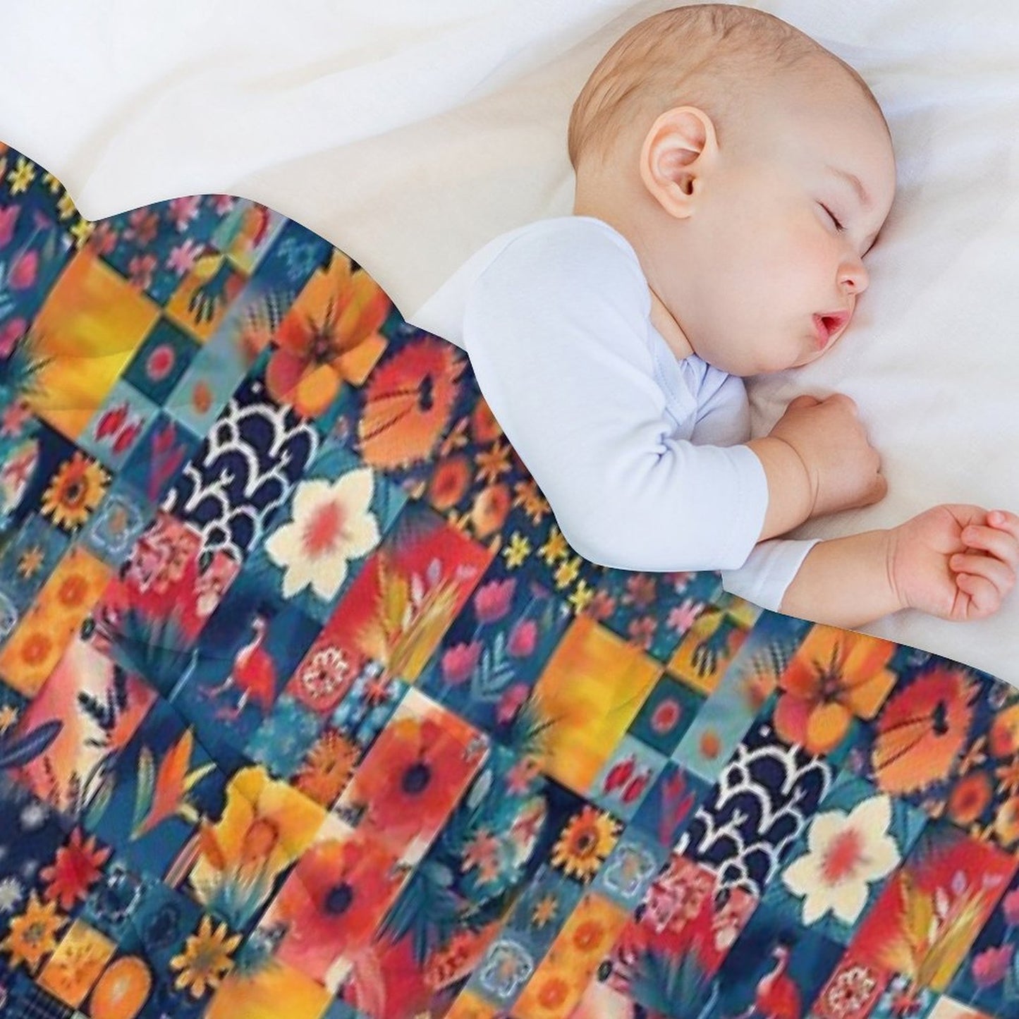 Summer Patchwork Comfort Throw Blanket