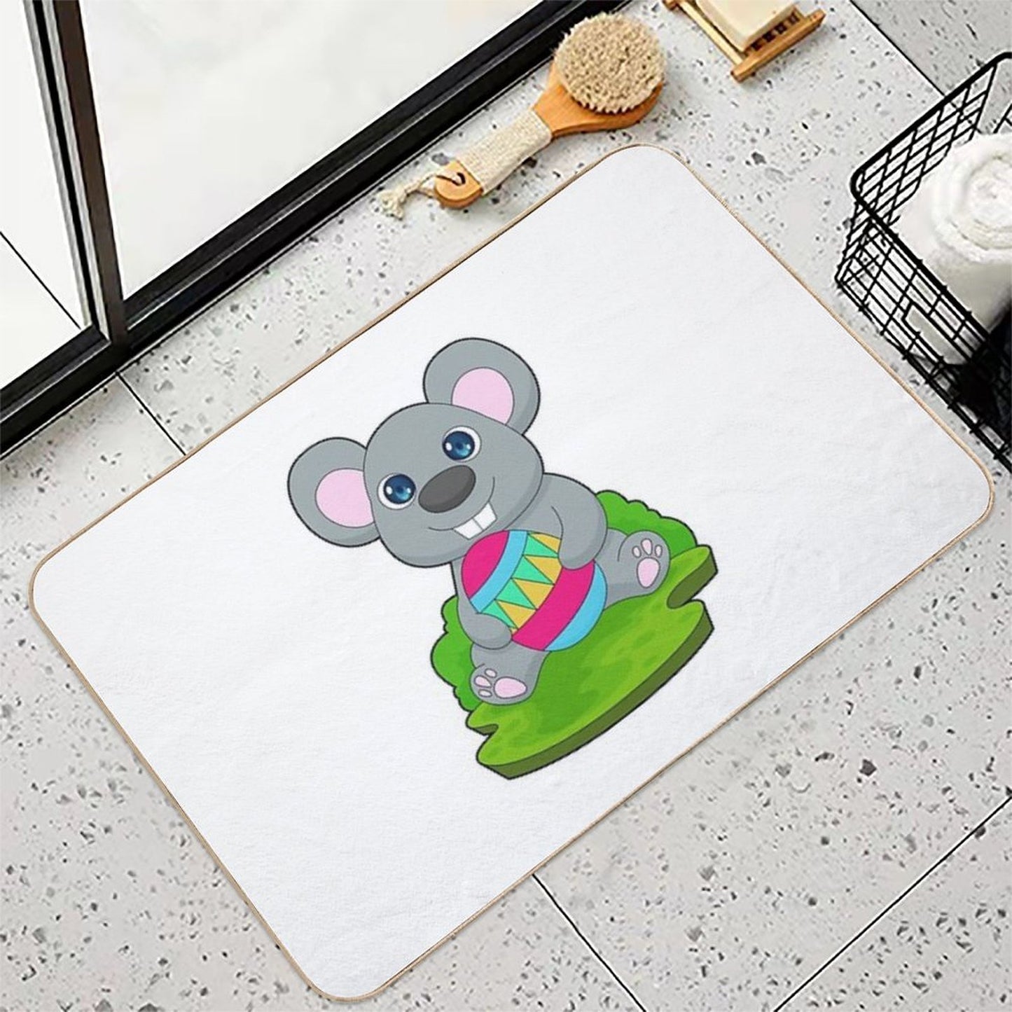 Mouse Easter Easter Egg Rapid-Drying Bath Mat