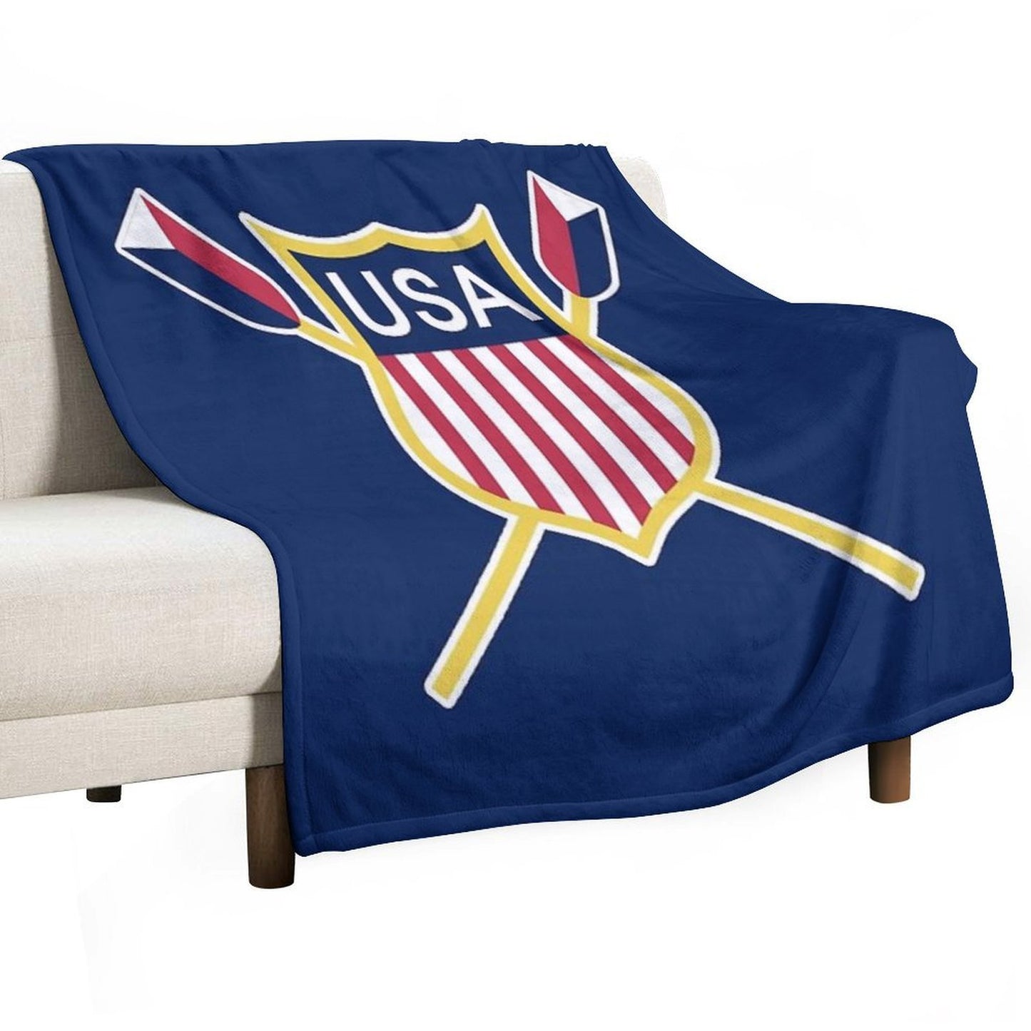 Usa Rowing Machine-washable Throw Blanket