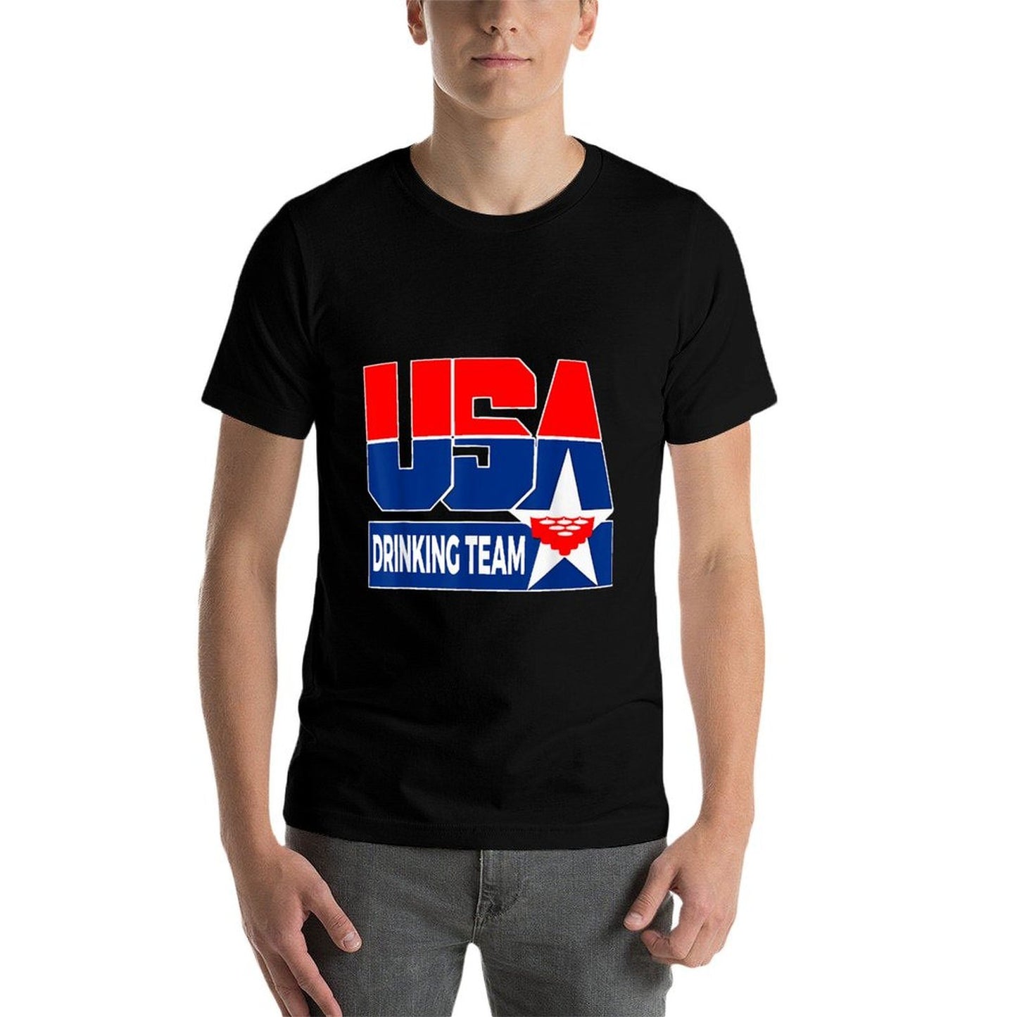 USA Drinking Team American Patriotic Beer Frat Boy Pun Quick-drying T-Shirt