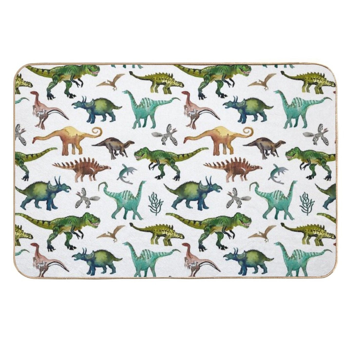 Dino-Mite Dreams for Kids Trendy Dinosaur Pattern Unique Gift Idea. Anti-Trip Bath Mat