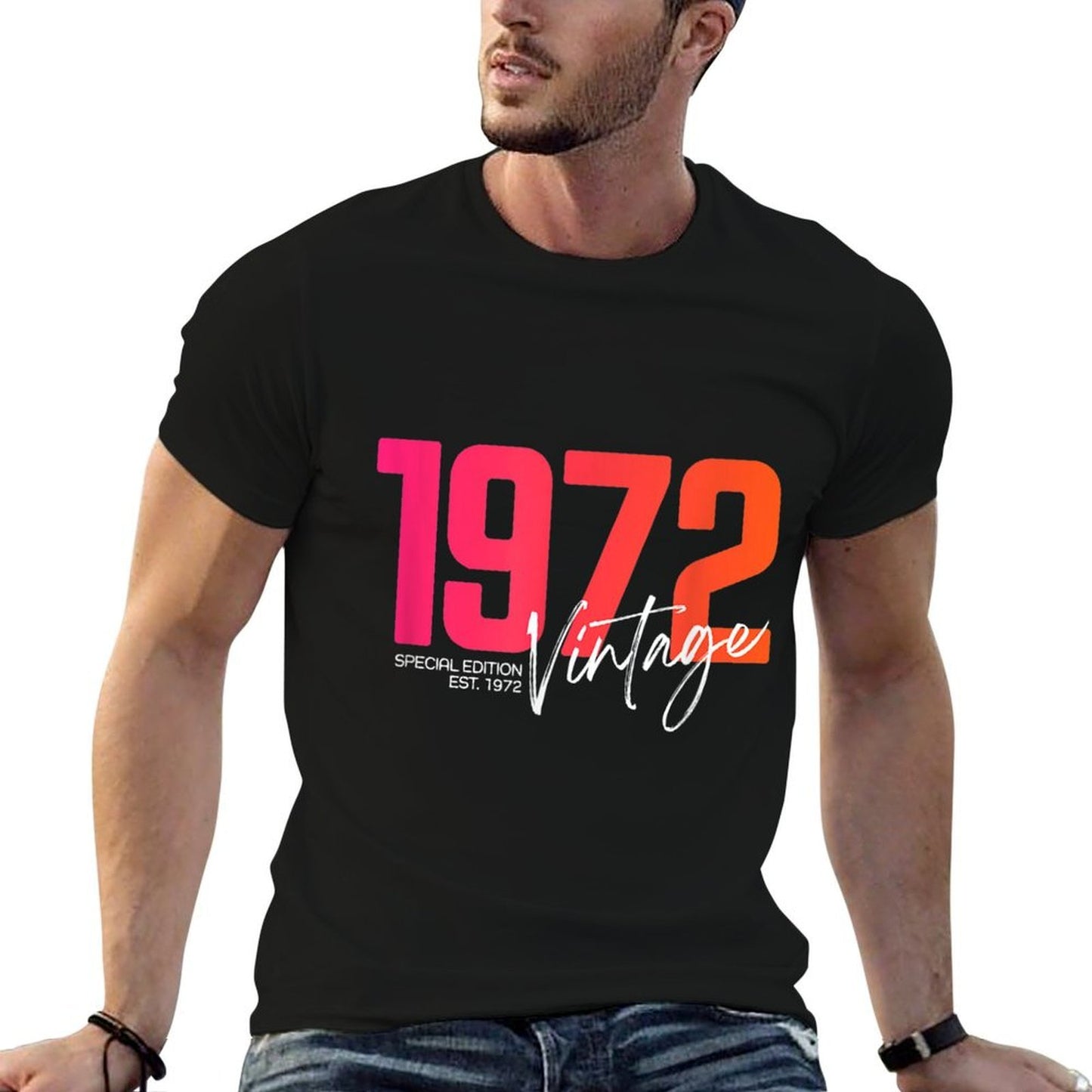 Vintage 1972 50 Years Old Birthday Born 1972 50th Birthday Summer-ready Fabric T-Shirt
