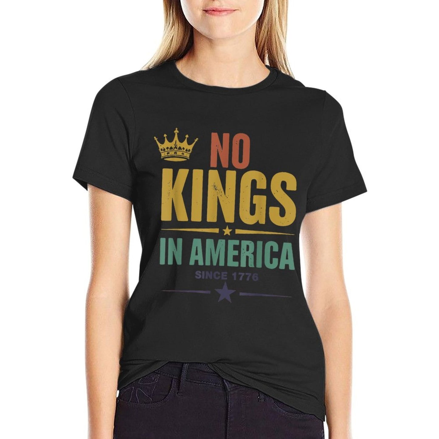 No Kings in America Since 1776 Vintage Patriotic Us No Kings Versatile T-Shirt
