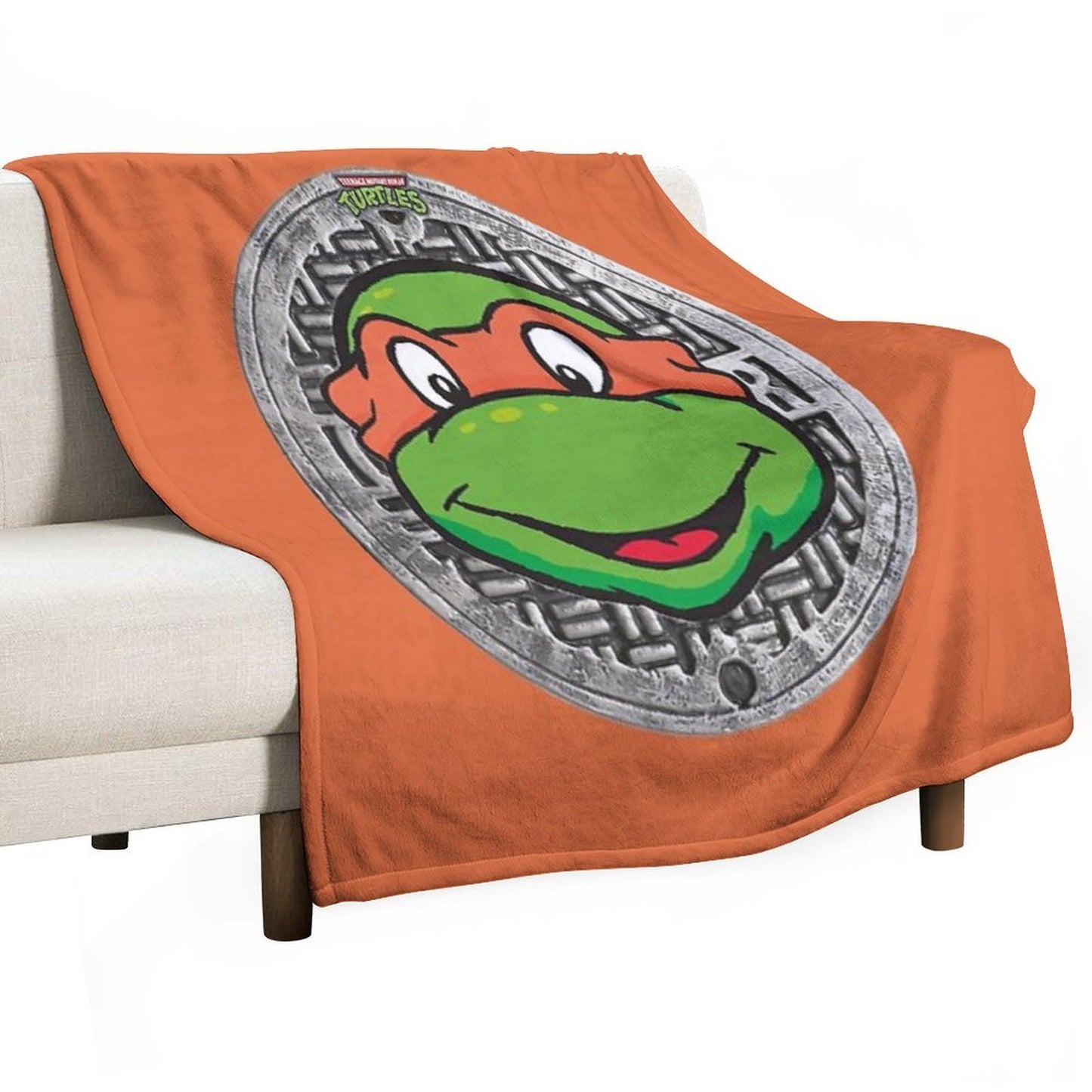 Orange TMNT THE MUTANT NINJA TURTLES MICHELANGELO Anti-pilling Throw Blanket