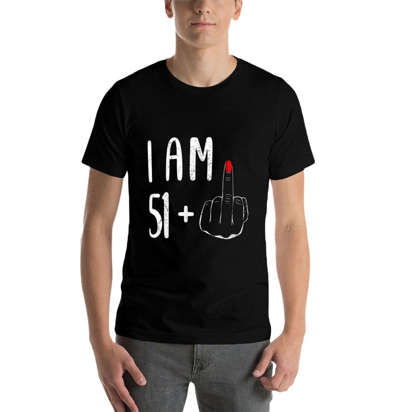 Womens I Am 51 Plus 1 Middle Finger For A 52nd Birthday Trendy Pattern T-Shirt