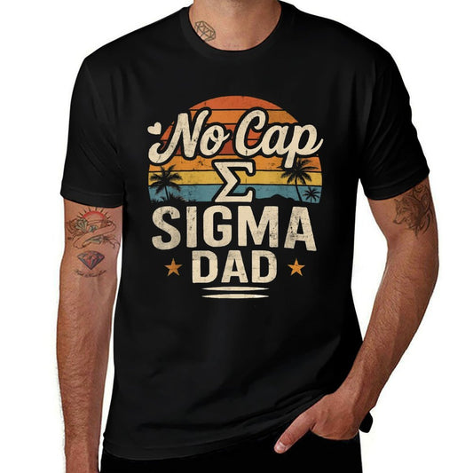 Vintage Skibidi Best Dad No Cap Sigma Dad Funny Fathers Day  Affordable Price T-Shirt