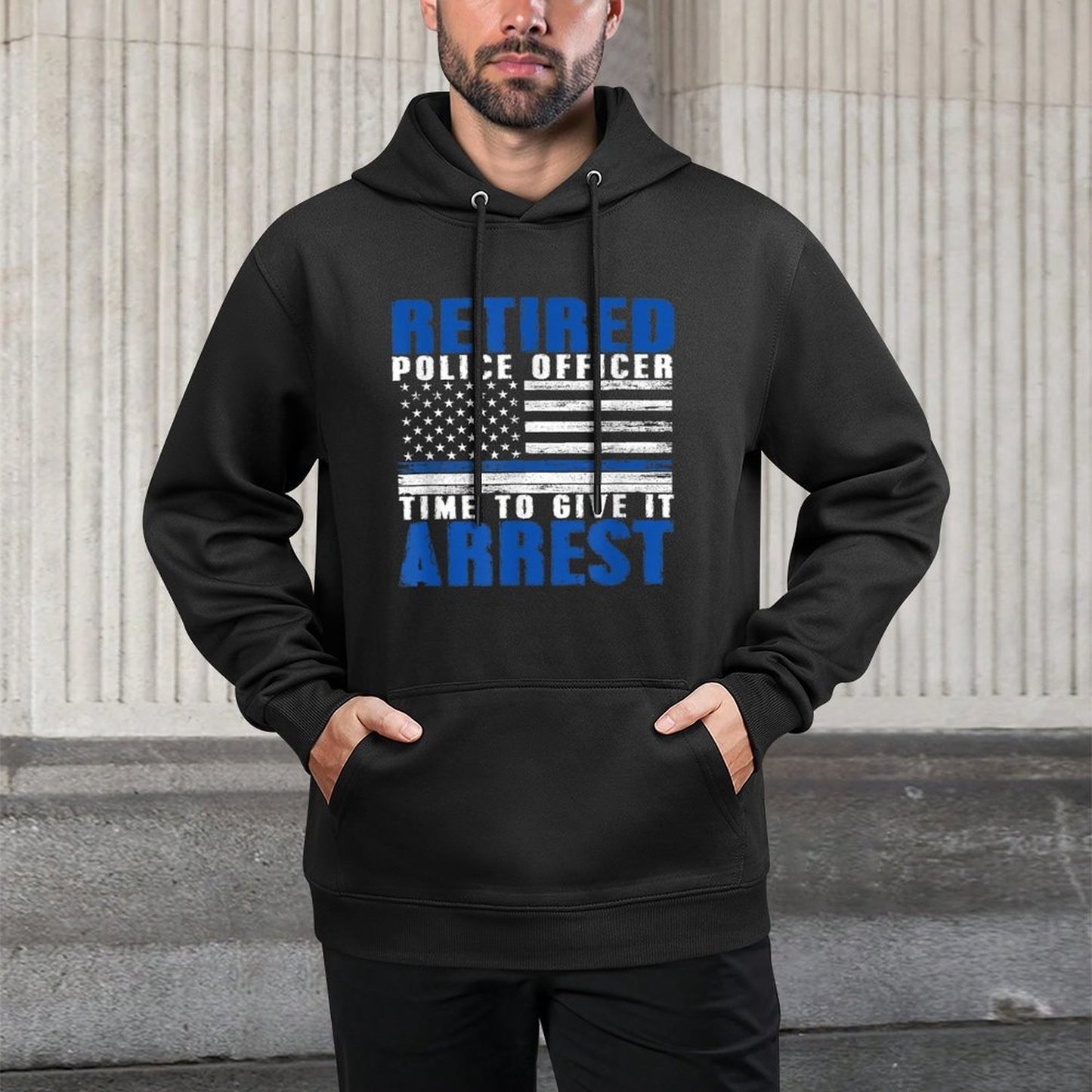 Retired Police Officer Pun - Funny Retirement Gift Shrink-Resistant Hoodie