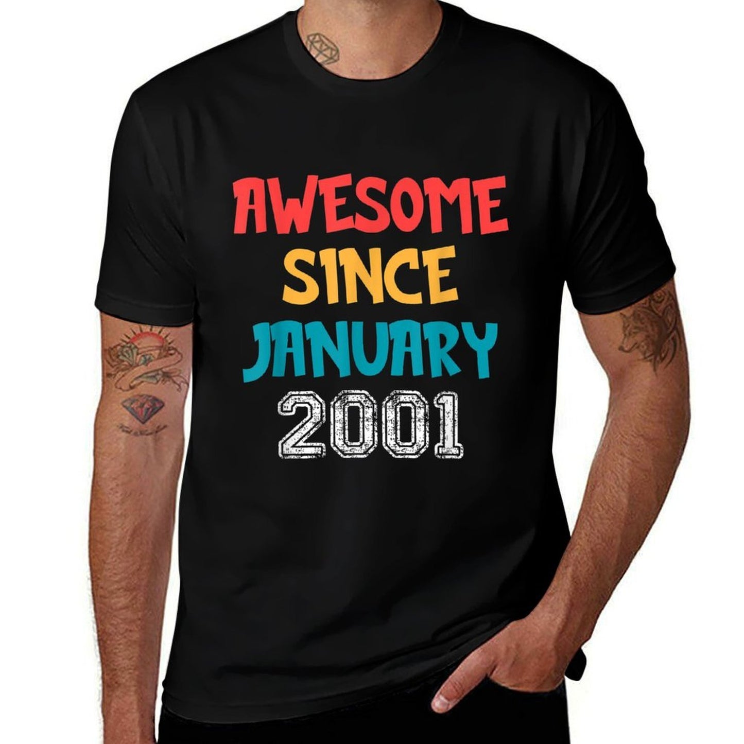 21 Year Old Awesome Since January 2001 21st Birthday Stretchy T-Shirt