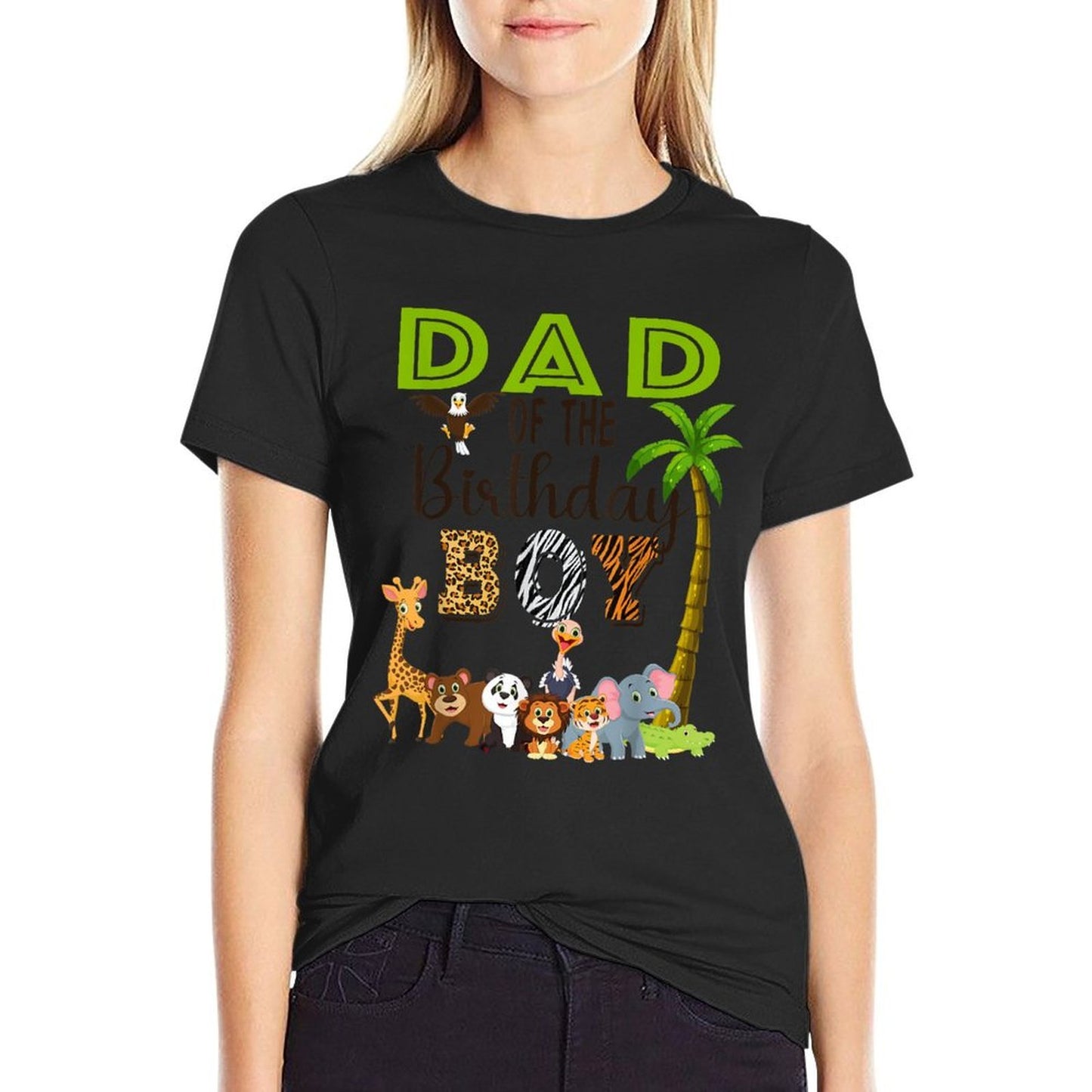 Dad of The Birthday Boy Wild Zoo Theme Safari Party Tagless Design T-Shirt