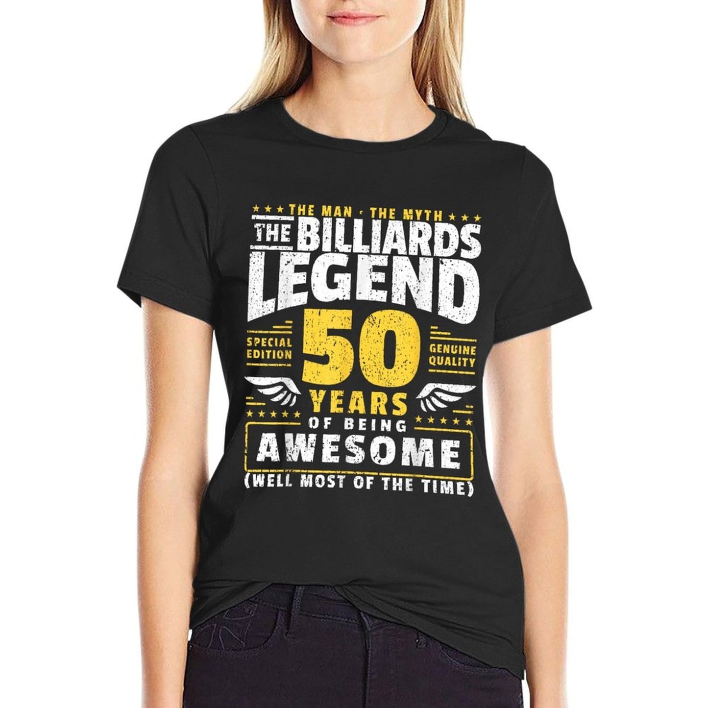 50th Birthday Billiards Player 50 Years Old Billiards Player Heathered Texture T-Shirt