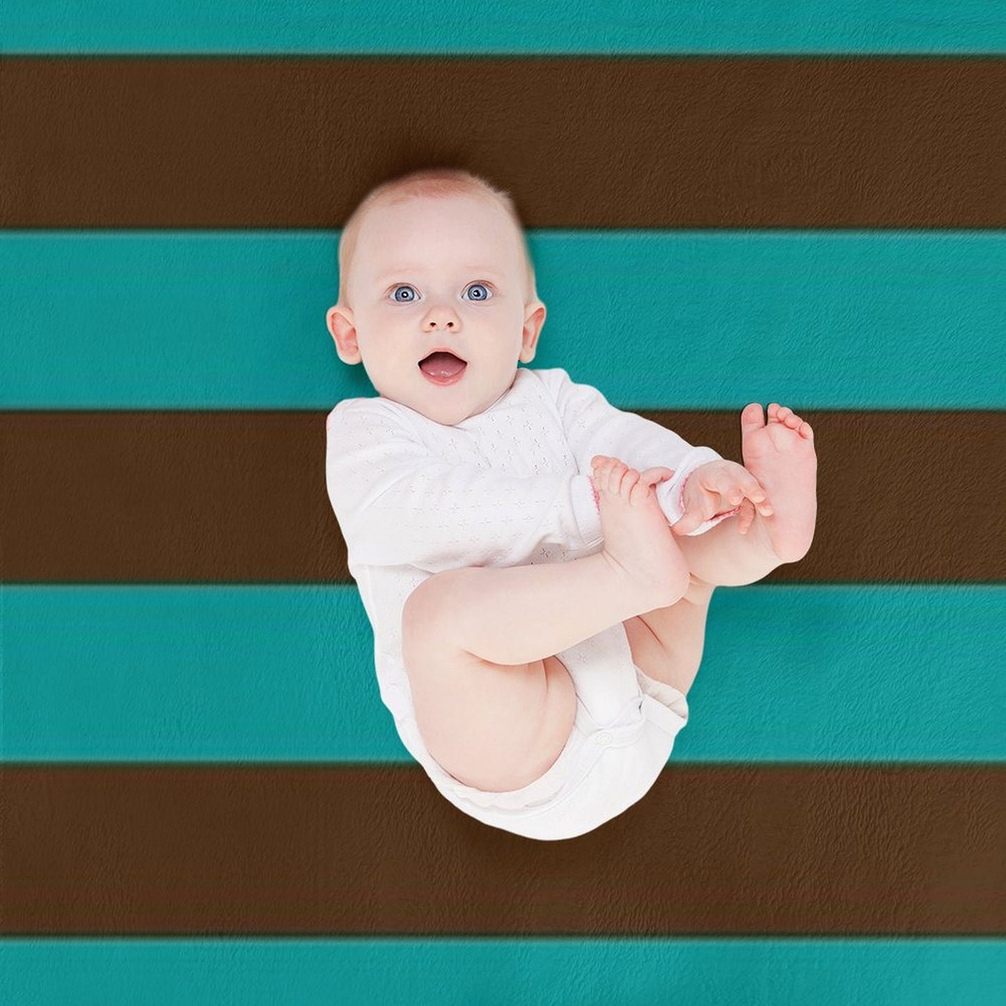 Chocolate And Teal Stripes Multi-functional Throw Blanket