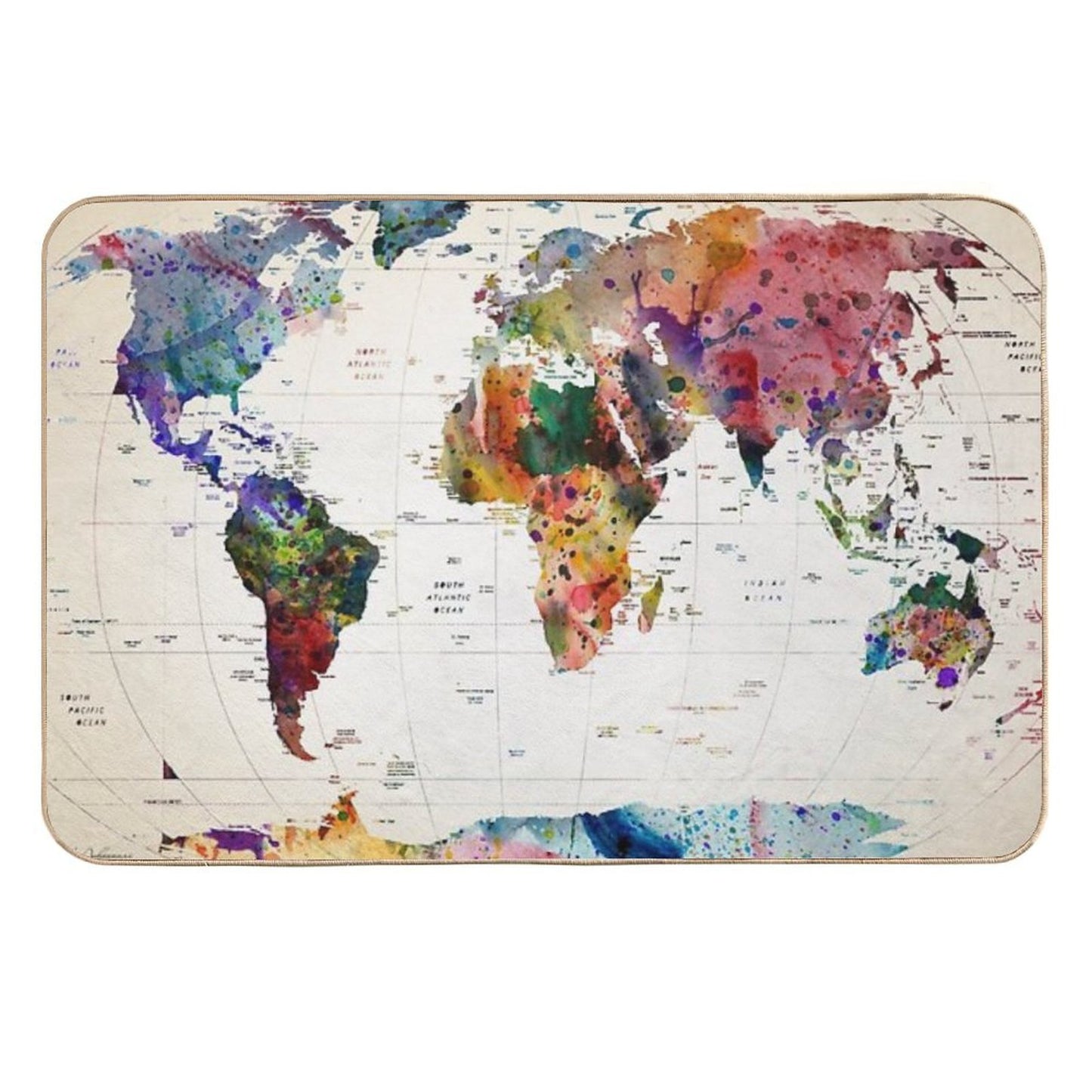 Map Long-Lasting Bath Mat
