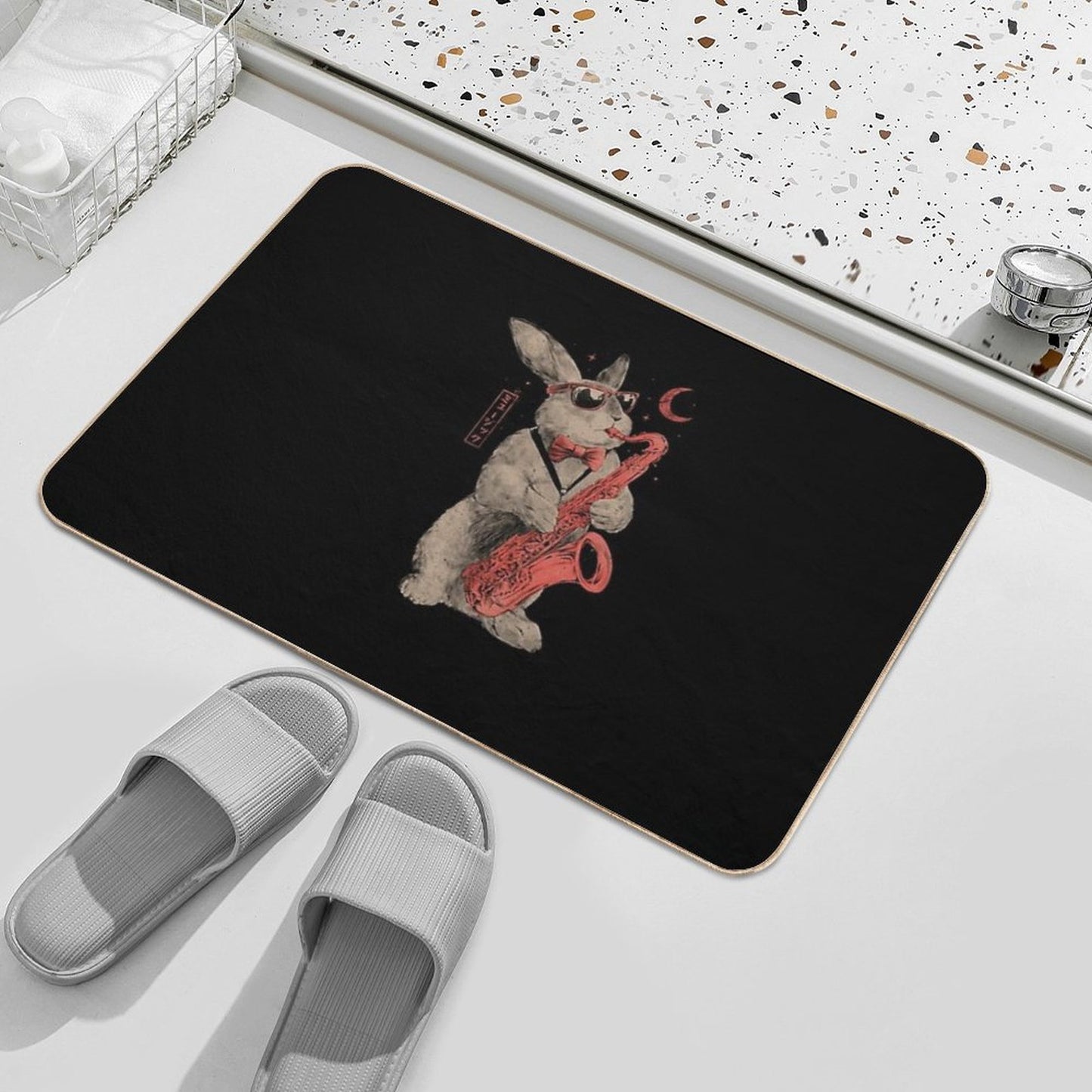 Jazz Bunny - Music Rabbit Saxophone Long-Lasting Bath Mat